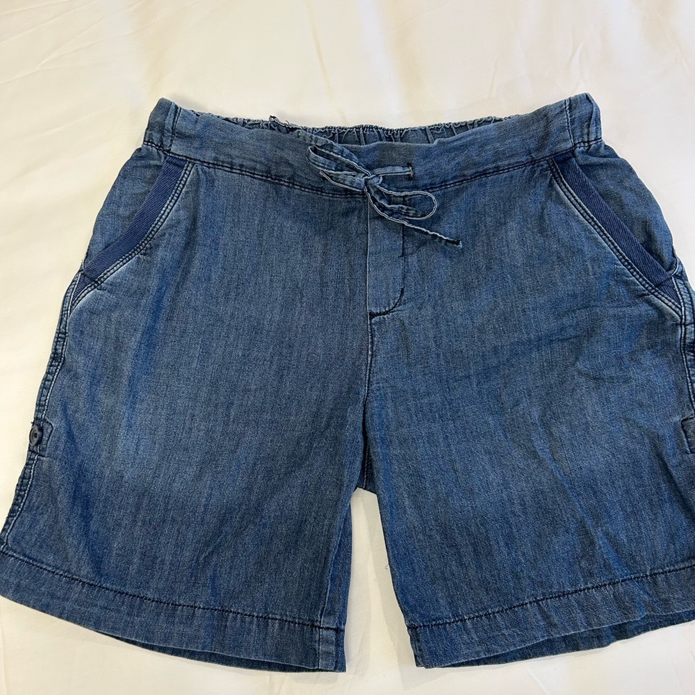 Women’s  Drawstring Denim Shorts - Blue